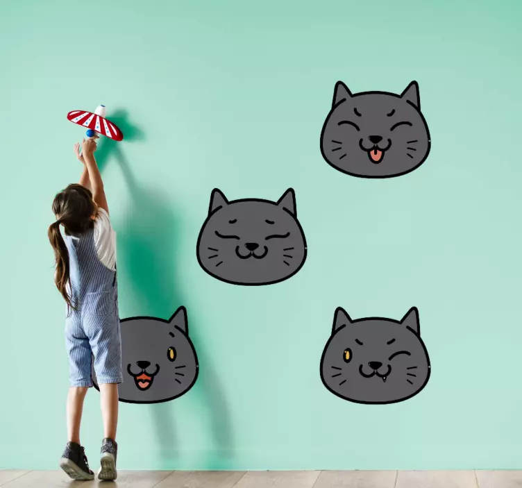 9 catsticker de desene animate drăguț - TenStickers