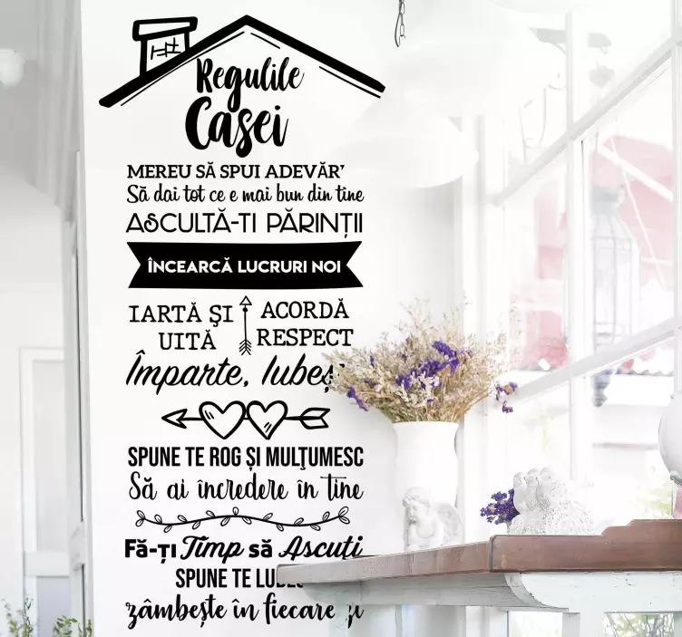Acasa reguli - romania living room decor wall - TenStickers
