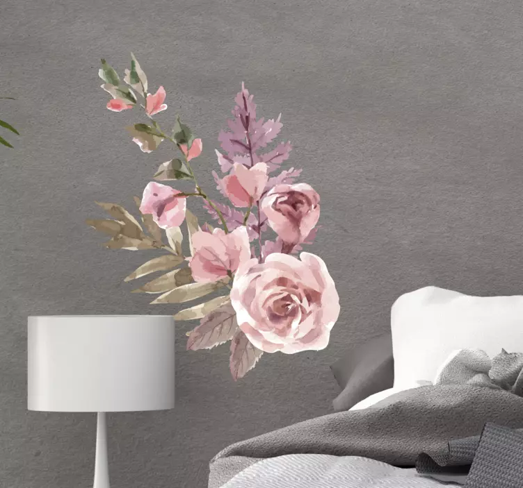 Autocolant cu flori de compoziție florală acuarelă - TenStickers