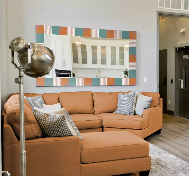 Etichete animale ramă geometrică colorată - TenStickers