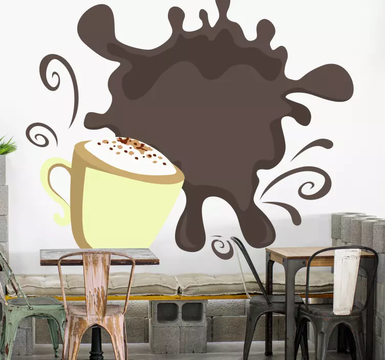 Etichete animale ceașcă de cafea stropită - TenStickers