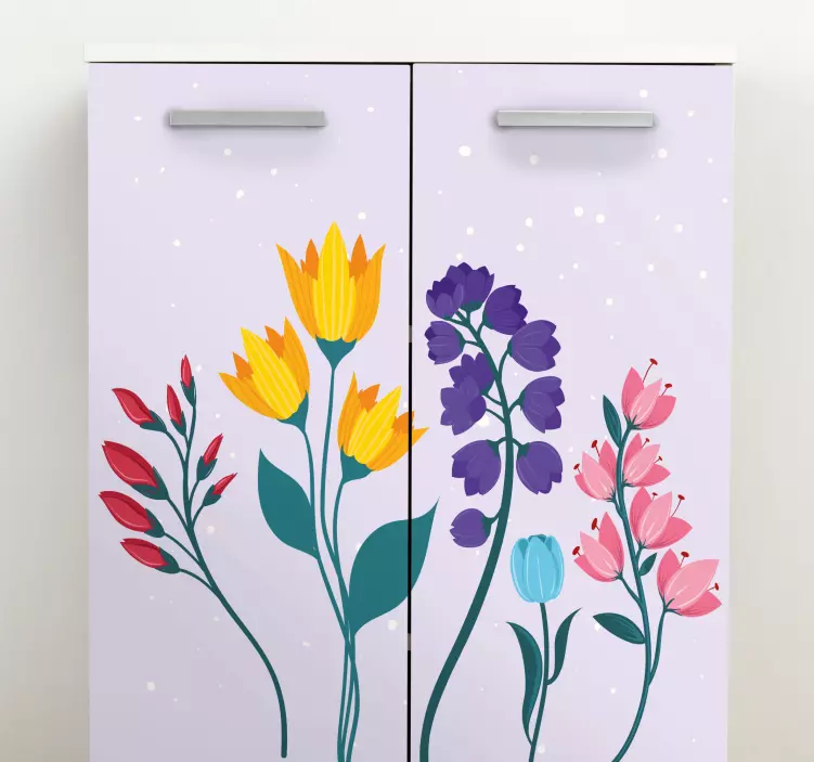 Etichete animale compoziție florală colorată - TenStickers