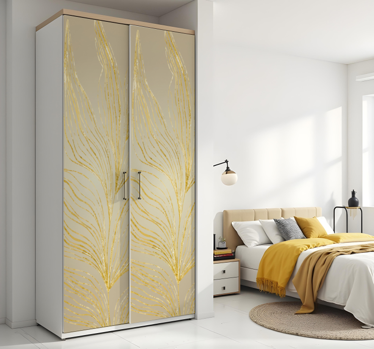 Etichete animale frunză mare cu efect auriu - TenStickers