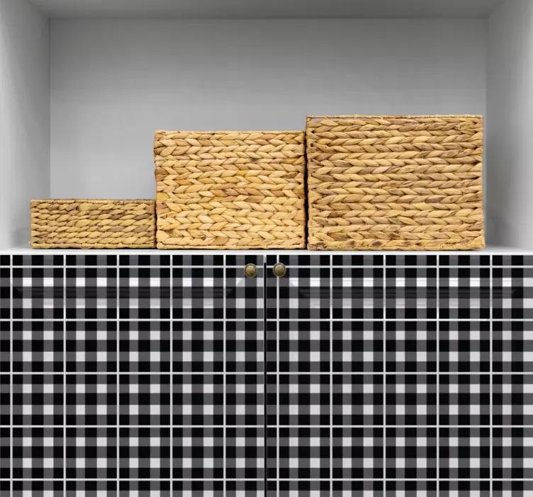 Etichete animale fundal cu model în carouri - TenStickers