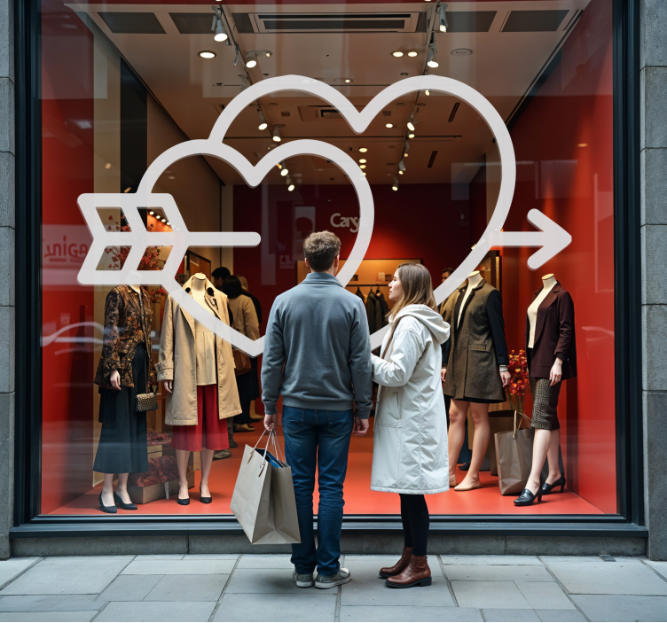 Autocolant Sfântul Valentin inimi și săgeți - TenStickers