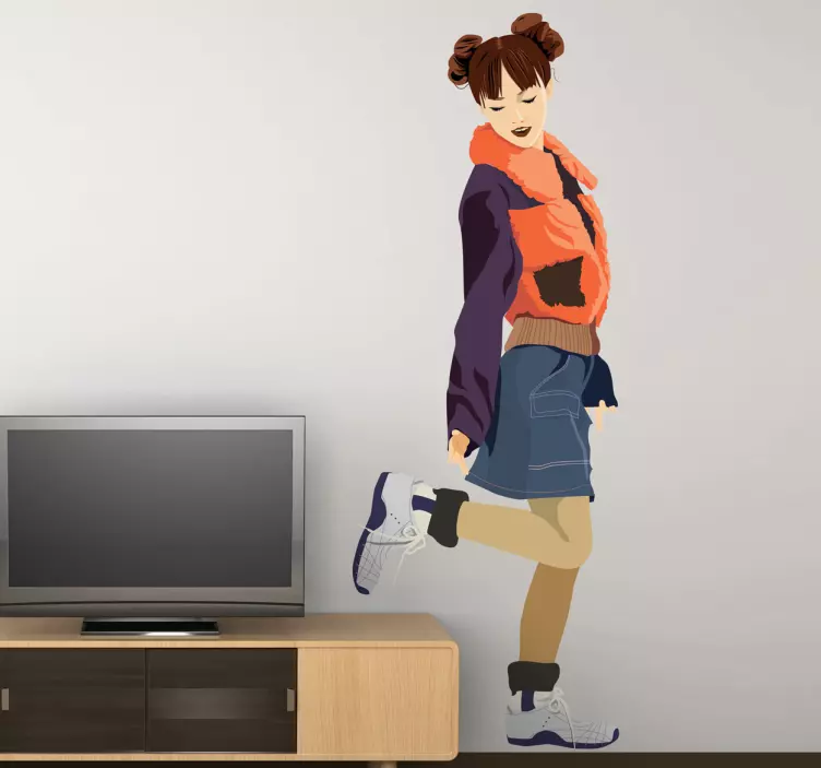 Etichete animale poză de fată elegantă - TenStickers