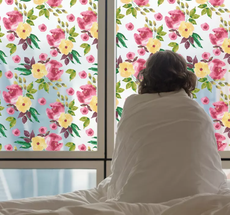 Adeziv pentru ferestre flori sălbatice - TenStickers