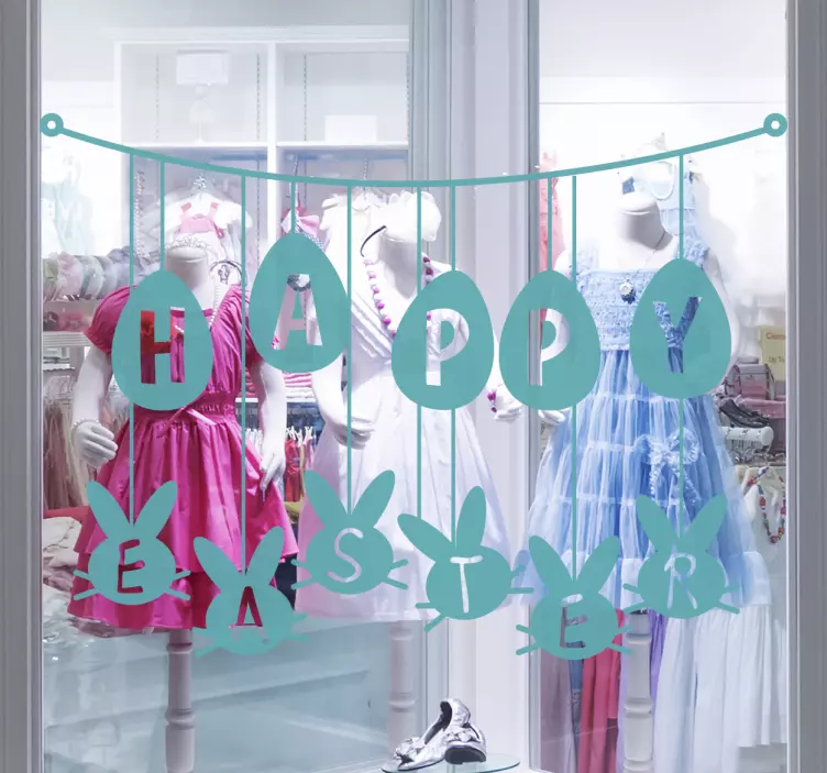 Agățat autocolant fericit de paște - TenStickers