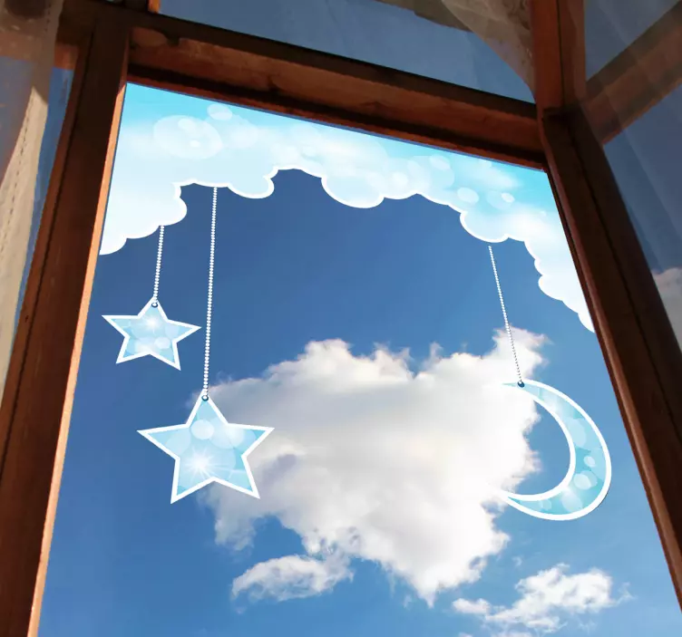 Agățat autocolantul "luna" și stelele - TenStickers