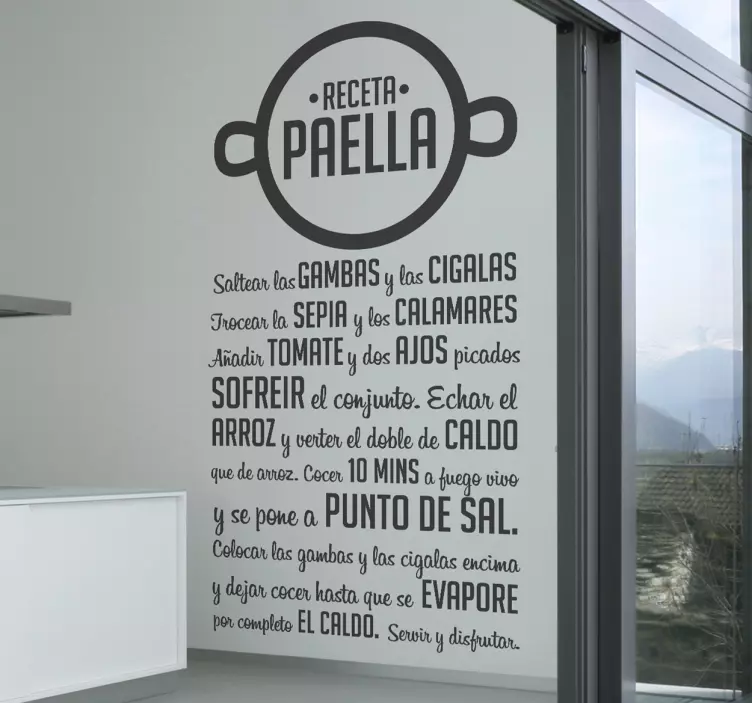 Etichete animale vinilo decorativo receta paella - TenStickers