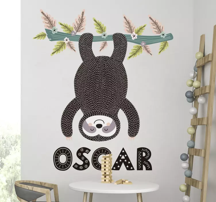 Animal și ramură pentru copii ilustrare autocolant - TenStickers