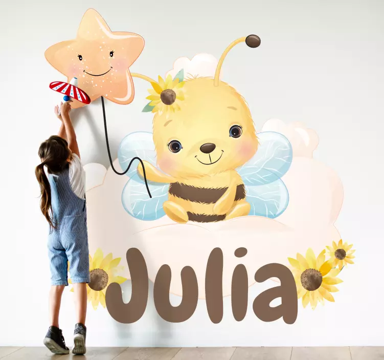 Animale drăguțe albină cu autocolant pentru copii - TenStickers