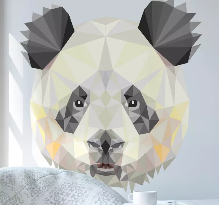 Animale panda geometrice decal animale sălbatice - TenStickers