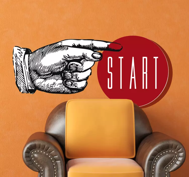 Apăsați autocolantul semn de pornire - TenStickers