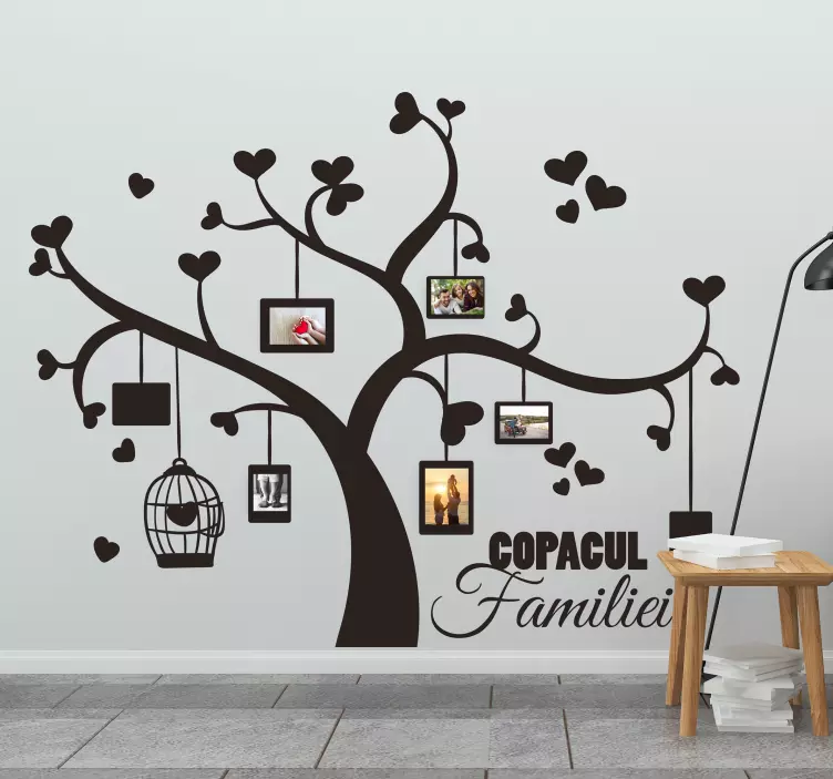 Arbore genealogic cu autocolant de perete fotografii - TenStickers