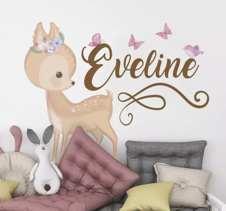 Autocolant de ilustrare a cerbului personalizat - TenStickers