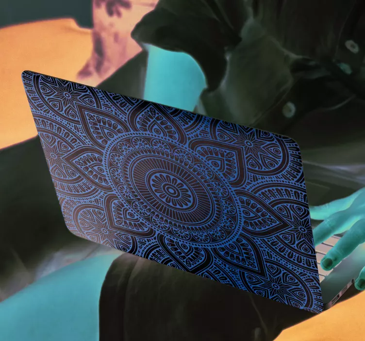 Autocolant laptop mandala aurie - TenStickers