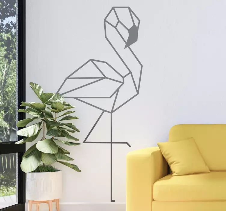 3d decolteu perete living flamingo - TenStickers