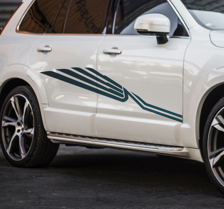 Autocolant albastru deschis cu bandă de curse - TenStickers