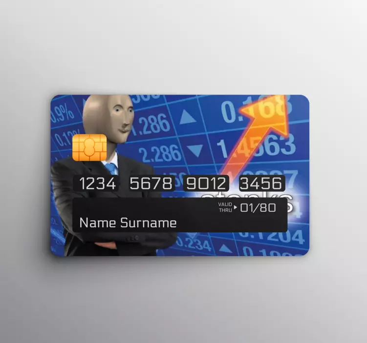 Amuzant stoc glumă albastru card de credit decal - TenStickers