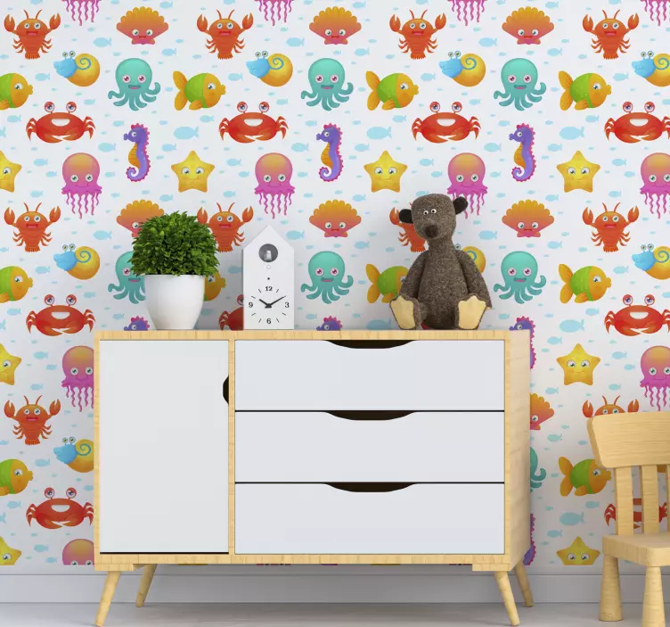 Autocolant animale creaturi oceanice colorate - TenStickers