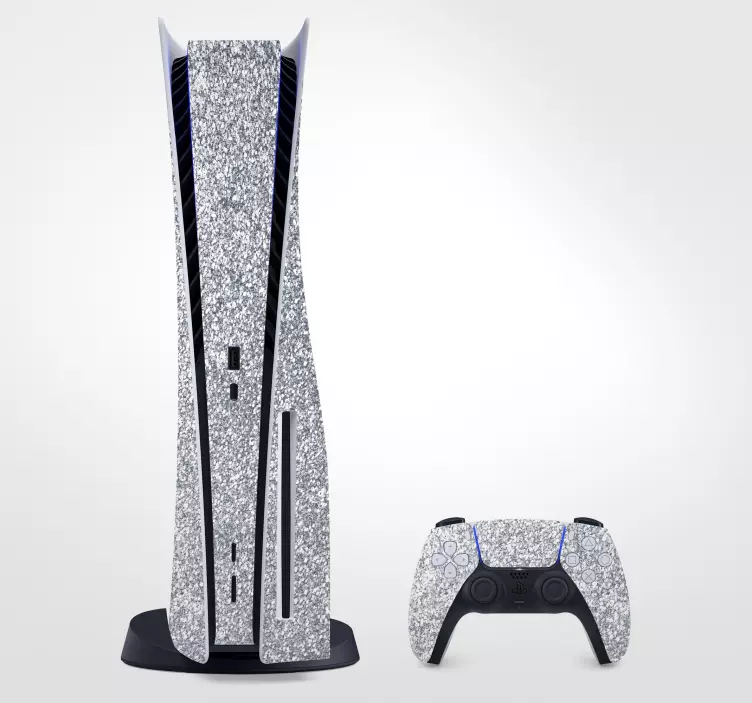 Autocolant ps5 din piele argintie strălucitoare - TenStickers