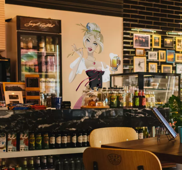 Autocolant blond octombrie chelneriță - TenStickers