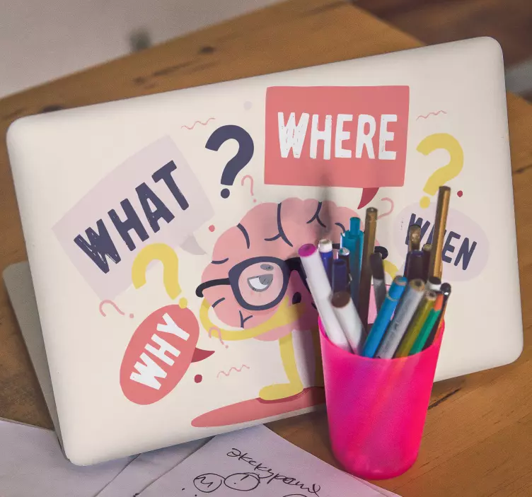 Creier cu ochelari piele pentru laptop - TenStickers