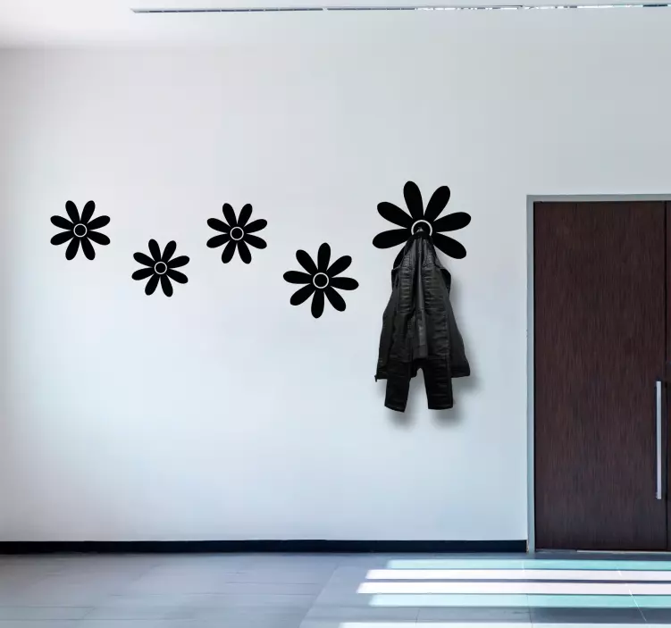 Autocolant cu cuier aranjament floral cu cârlige - TenStickers