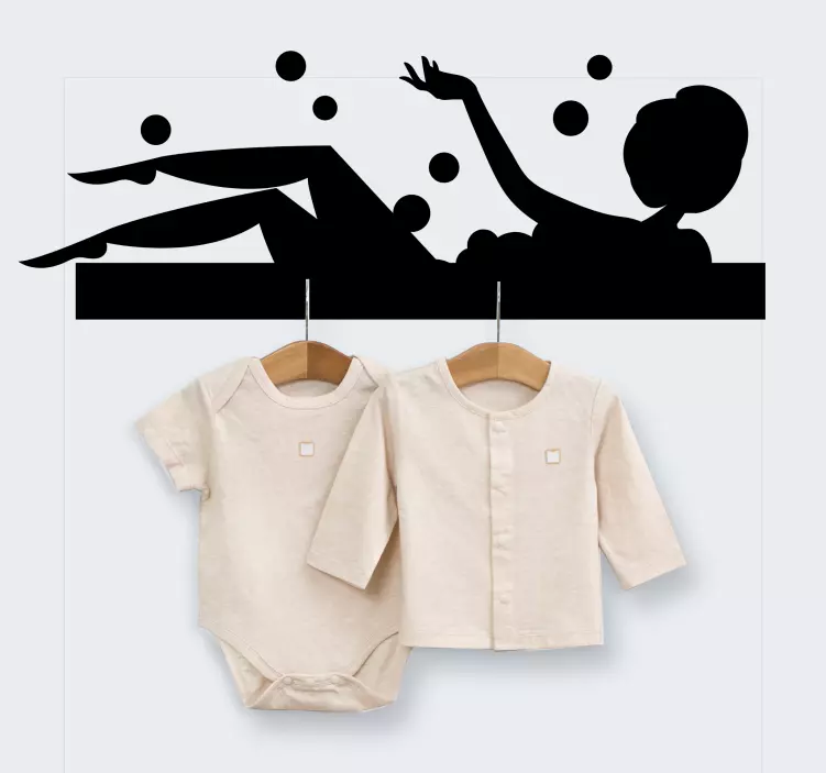 Autocolant cu cuier scenă relaxantă în cadă - TenStickers