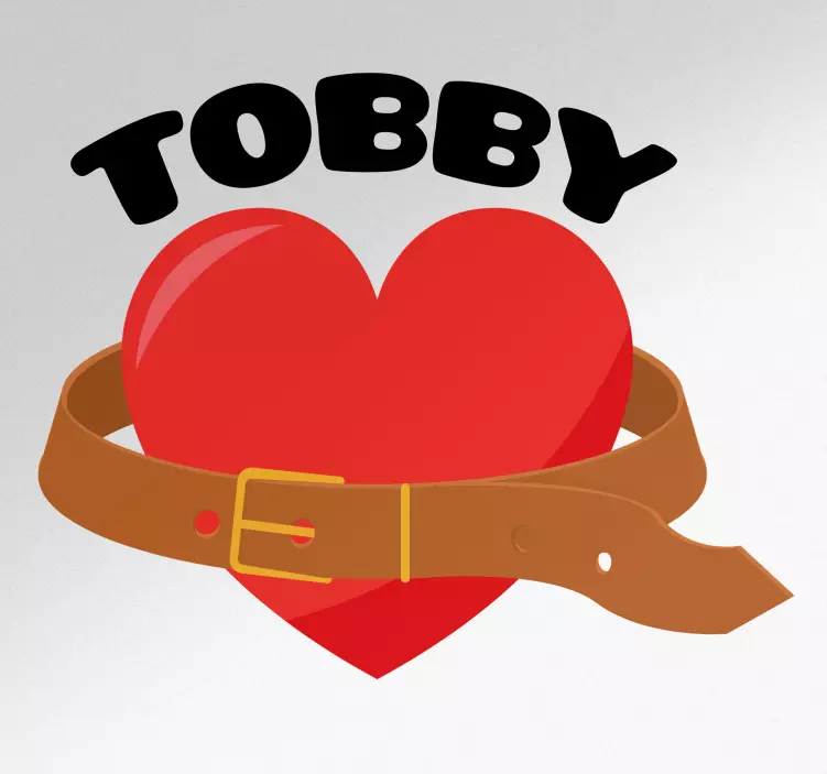 Autocolant cu dragoste inimă cu curea - TenStickers