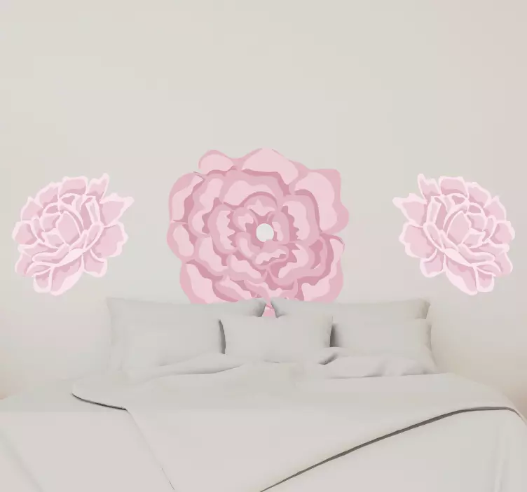 Autocolant cu flori accente florale roz - TenStickers