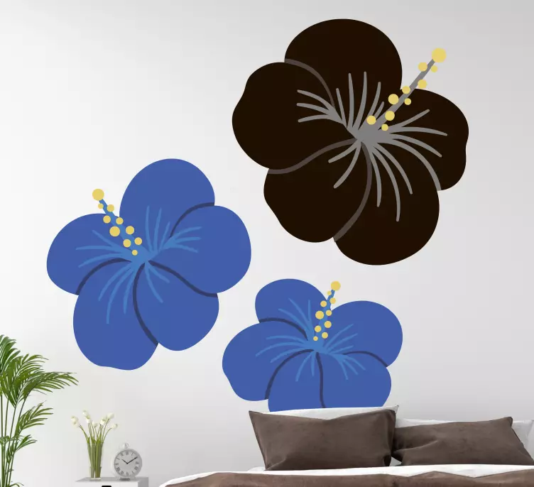 Autocolant cu flori aranjament floral hibiscus - TenStickers