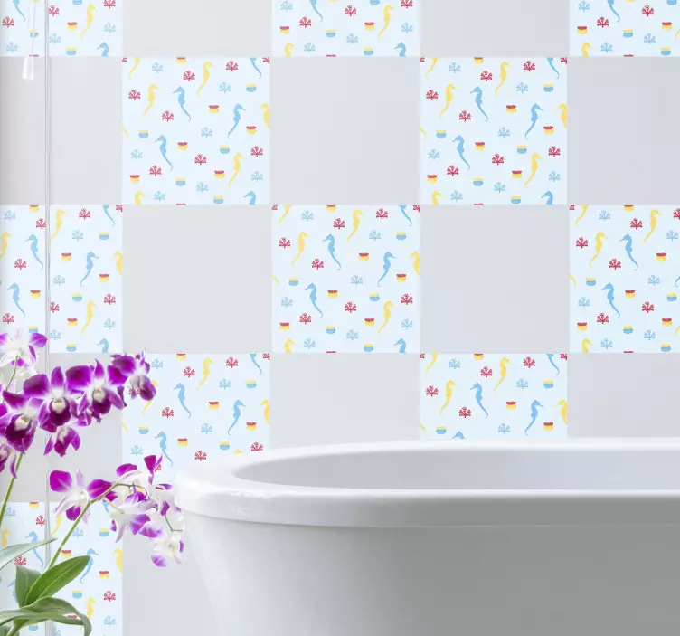 Autocolant cu natură calul de mare și natura - TenStickers