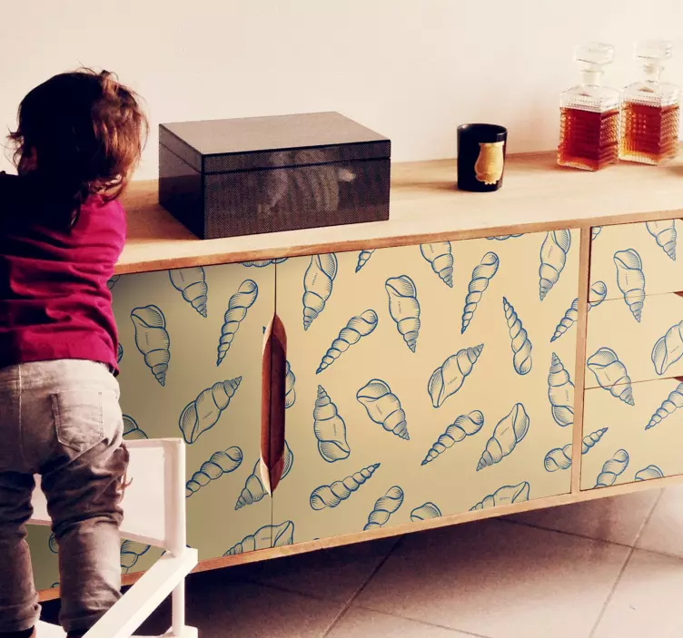 Autocolant cu natură compoziție cu motive de scoici - TenStickers