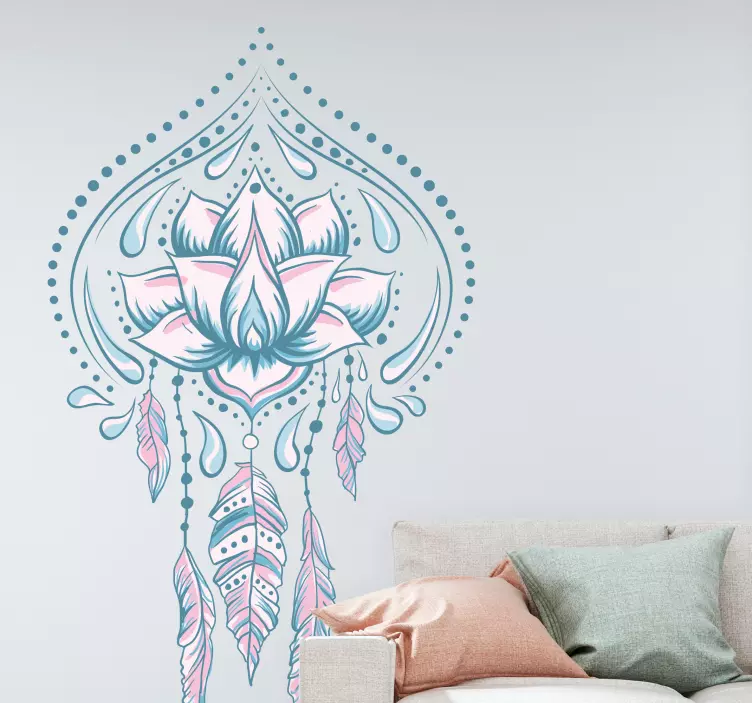 Autocolant cu natură decor floral cu lotus - TenStickers