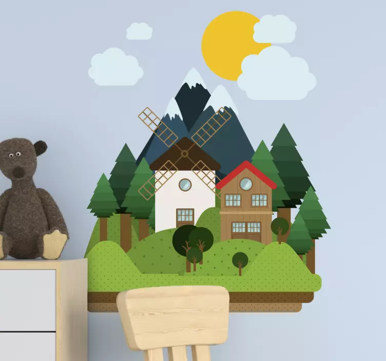 Autocolant cu natură peisaj rustic fermecător - TenStickers