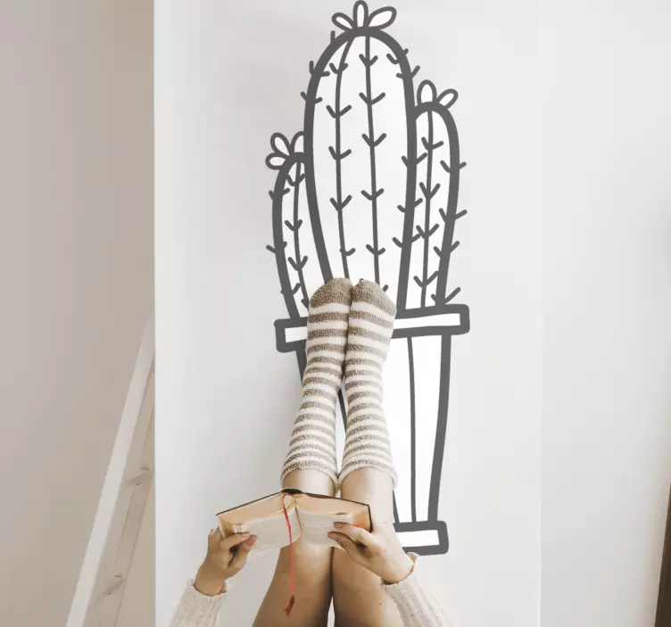 Autocolant cu plante cactus în ghiveci - TenStickers