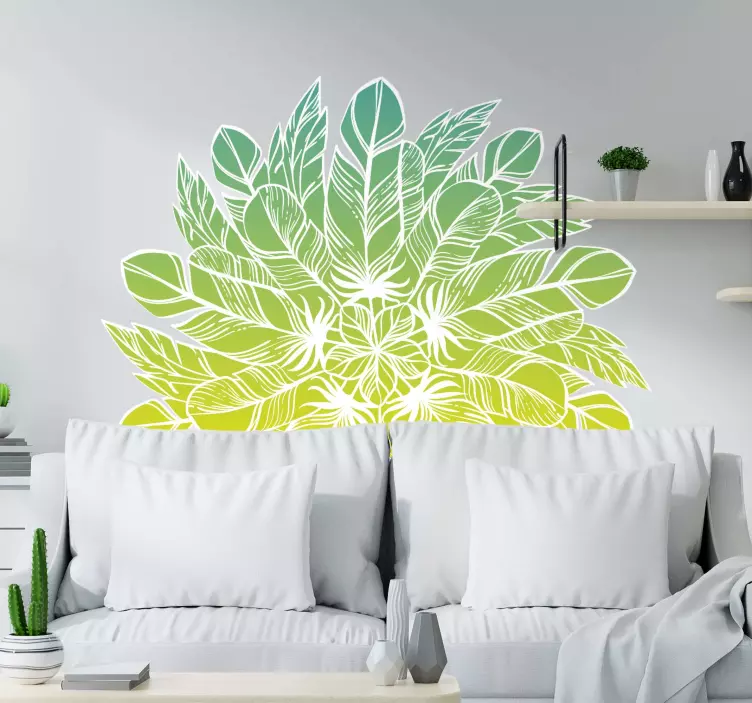 Autocolant cu plante model circular cu frunze - TenStickers