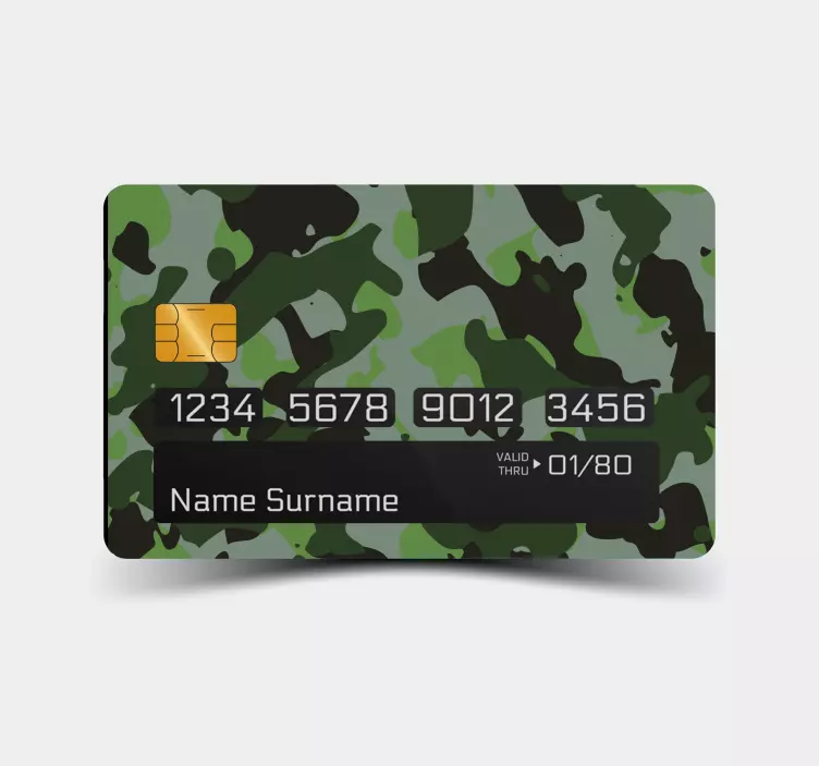 Decalcomanie carte de credit design camuflaj verde - TenStickers