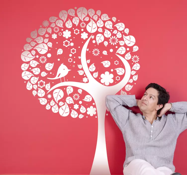 Autocolant de copac și perete de pasăre - TenStickers