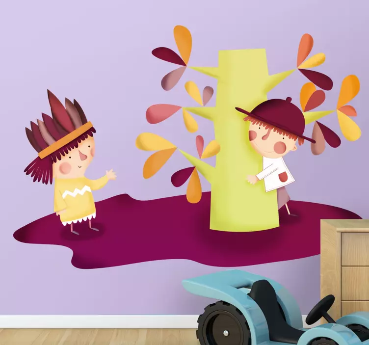 Autocolant de cowboy și indieni - TenStickers