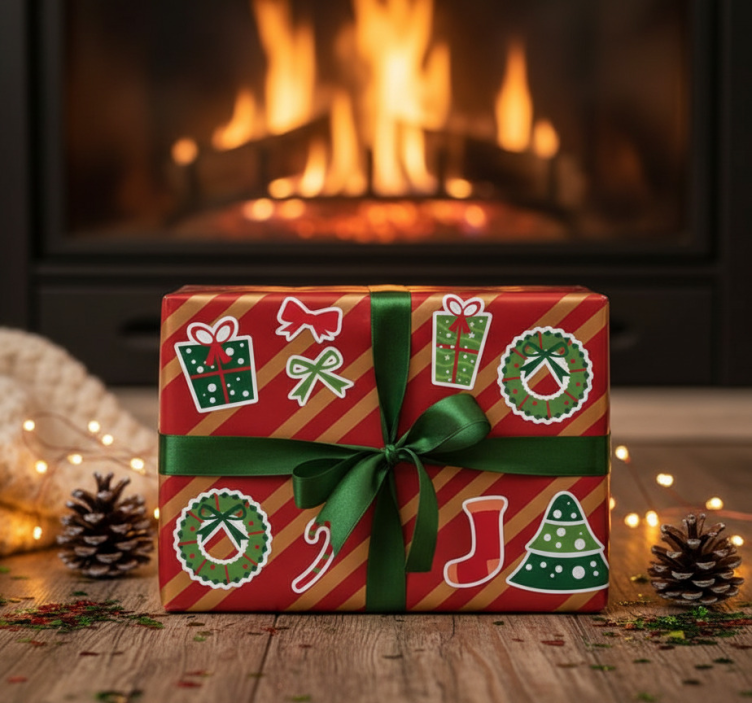 Autocolant de crăciun elemente clasice de sărbători - TenStickers