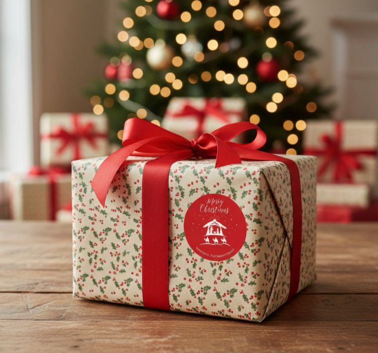 Autocolant de crăciun pentru cadouri cu nume personalizat - TenStickers