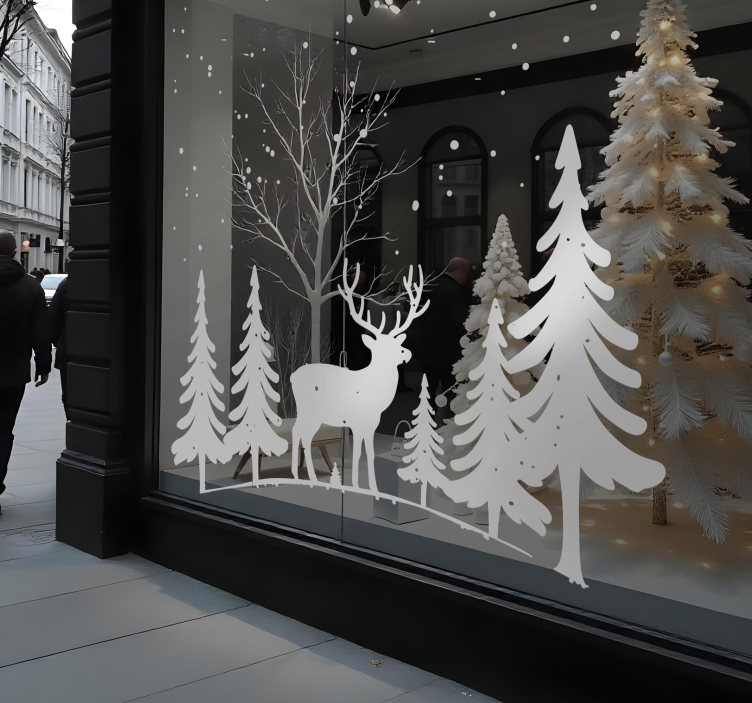 Autocolant de Crăciun scena de iarna - TenStickers