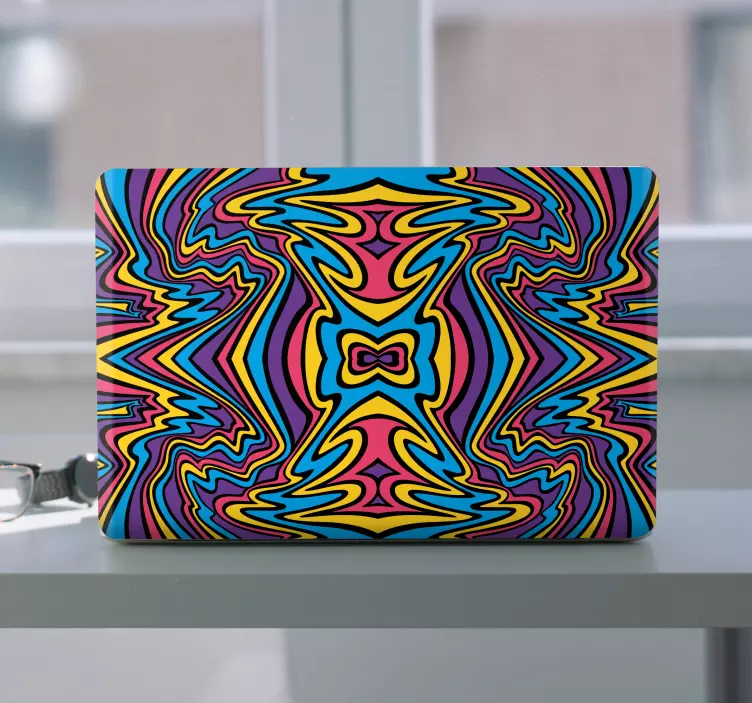 Culori vii linii groovy linie decalcomanie pentru laptop - TenStickers