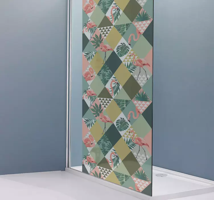 Autocolant cu ecran de duș în junglă tropicală - TenStickers