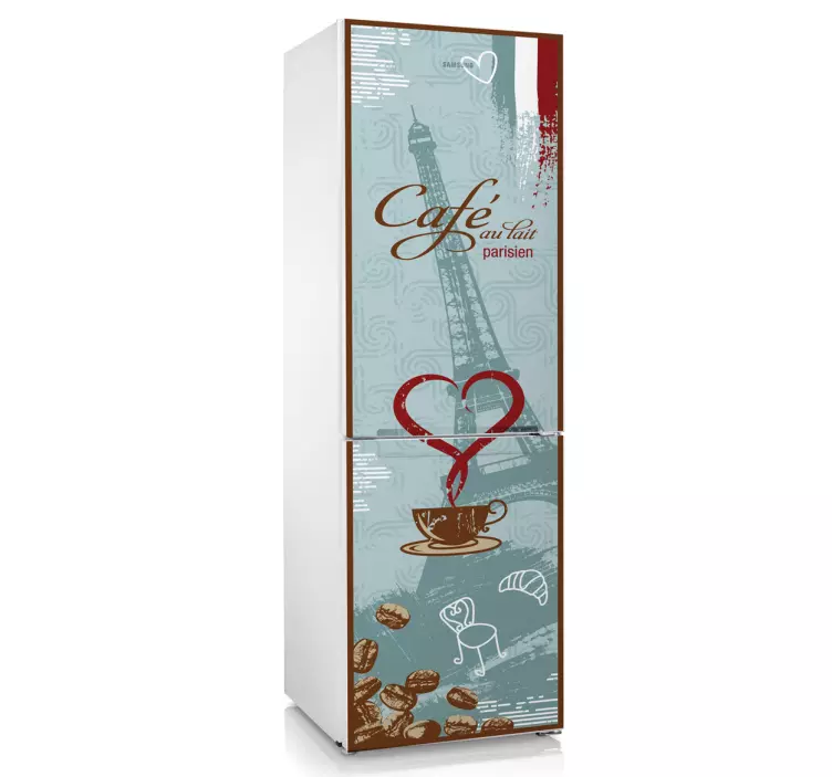 Autocolant de frigider pentru cafea franceză - TenStickers