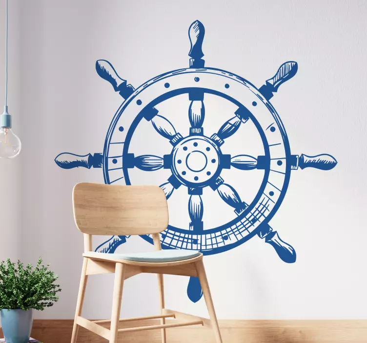 Autocolant de ilustrare a cârmei de navă - TenStickers