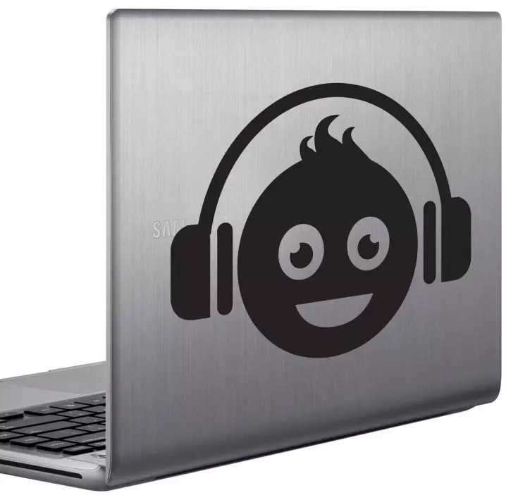 Autocolant de laptop dj smiley - TenStickers